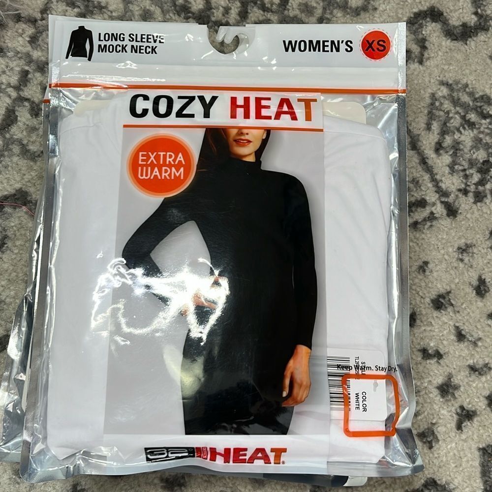 32 Degrees Cozy Long Sleeve Mock Neck Size XS 1 White, 3 Indigo Blue (sold sep)